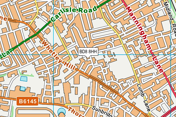 BD8 8HH map - OS VectorMap District (Ordnance Survey)