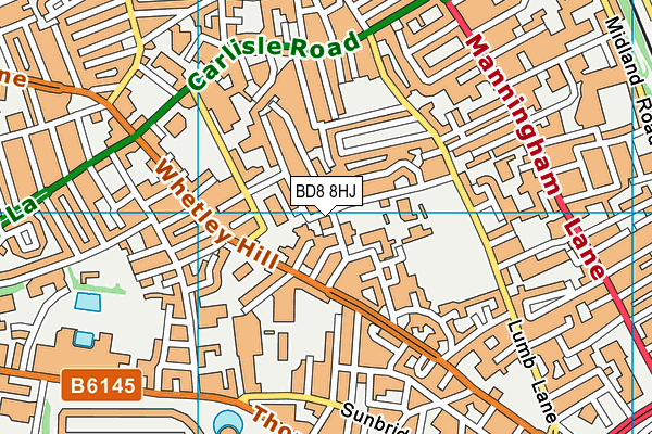 BD8 8HJ map - OS VectorMap District (Ordnance Survey)