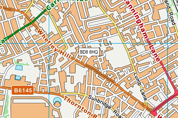 BD8 8HQ map - OS VectorMap District (Ordnance Survey)