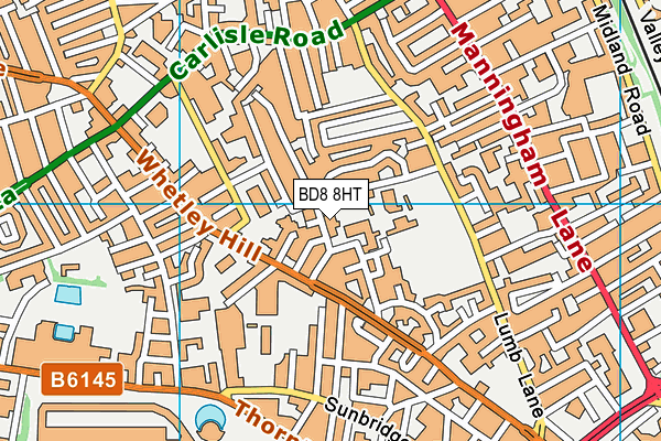 Green Lane Primary School map (BD8 8HT) - OS VectorMap District (Ordnance Survey)