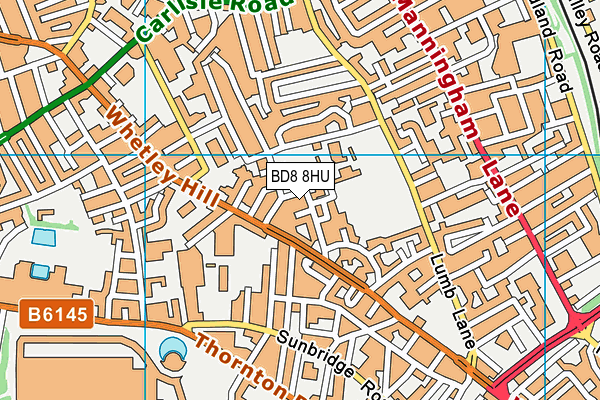 BD8 8HU map - OS VectorMap District (Ordnance Survey)
