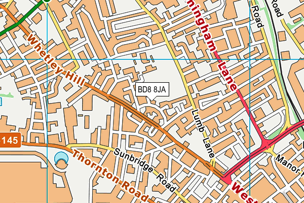 BD8 8JA map - OS VectorMap District (Ordnance Survey)