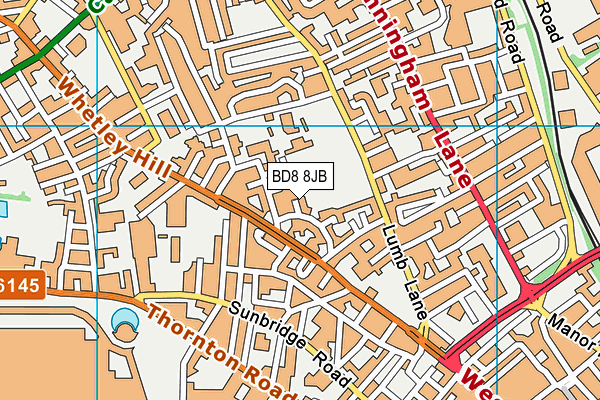 BD8 8JB map - OS VectorMap District (Ordnance Survey)