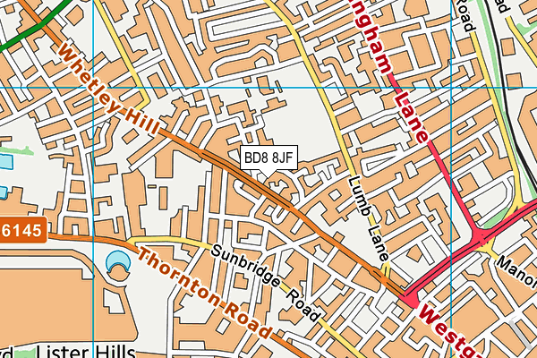 BD8 8JF map - OS VectorMap District (Ordnance Survey)