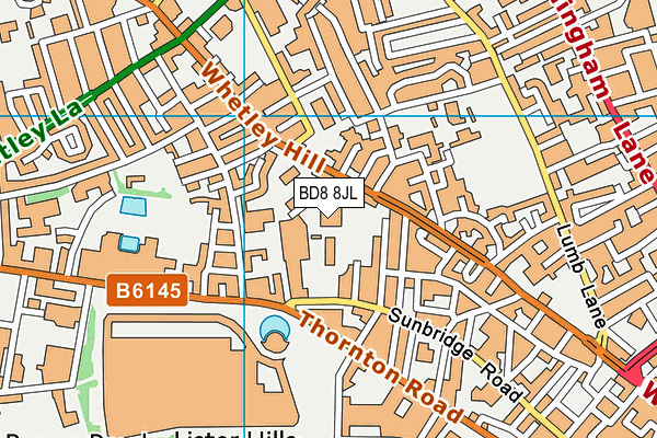 BD8 8JL map - OS VectorMap District (Ordnance Survey)