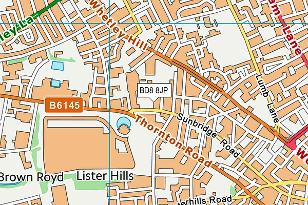 BD8 8JP map - OS VectorMap District (Ordnance Survey)