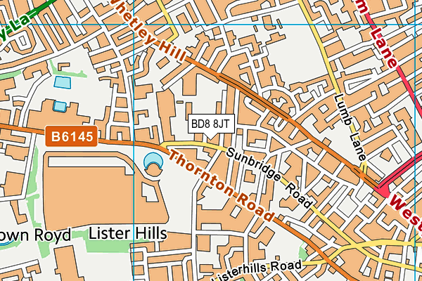 BD8 8JT map - OS VectorMap District (Ordnance Survey)