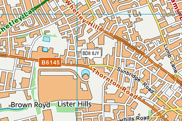 BD8 8JY map - OS VectorMap District (Ordnance Survey)