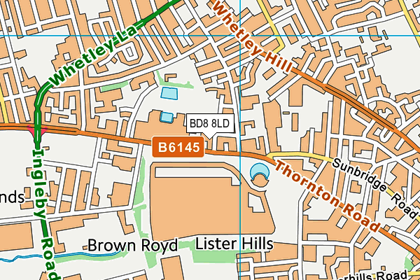 BD8 8LD map - OS VectorMap District (Ordnance Survey)
