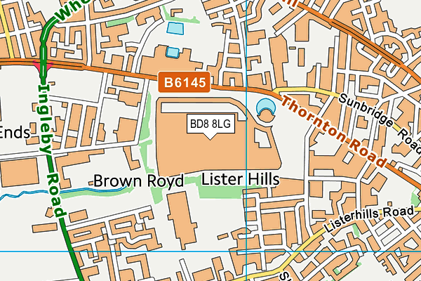 BD8 8LG map - OS VectorMap District (Ordnance Survey)