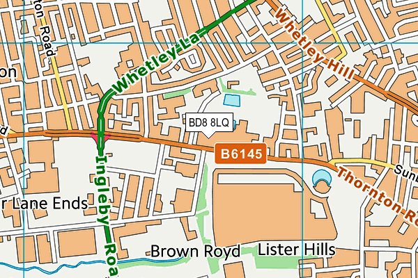 BD8 8LQ map - OS VectorMap District (Ordnance Survey)