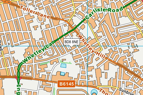 BD8 8NE map - OS VectorMap District (Ordnance Survey)