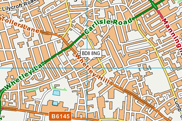 BD8 8NG map - OS VectorMap District (Ordnance Survey)