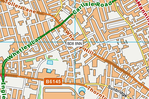 BD8 8NN map - OS VectorMap District (Ordnance Survey)