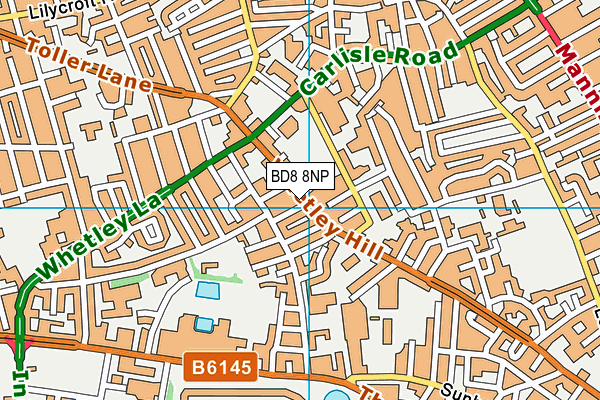 BD8 8NP map - OS VectorMap District (Ordnance Survey)