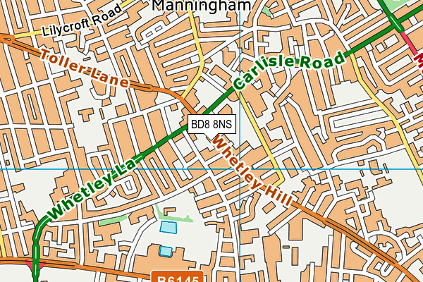 BD8 8NS map - OS VectorMap District (Ordnance Survey)