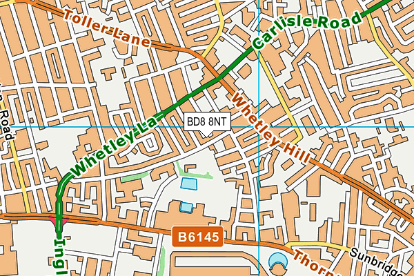 BD8 8NT map - OS VectorMap District (Ordnance Survey)
