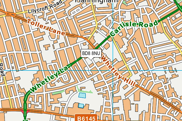 BD8 8NU map - OS VectorMap District (Ordnance Survey)