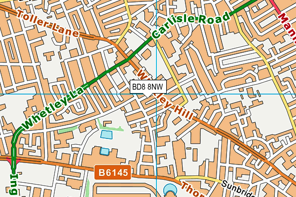 BD8 8NW map - OS VectorMap District (Ordnance Survey)