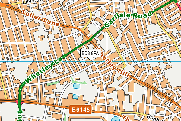 BD8 8PA map - OS VectorMap District (Ordnance Survey)