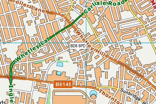 BD8 8PD map - OS VectorMap District (Ordnance Survey)