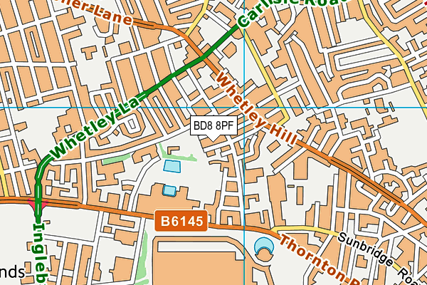 BD8 8PF map - OS VectorMap District (Ordnance Survey)
