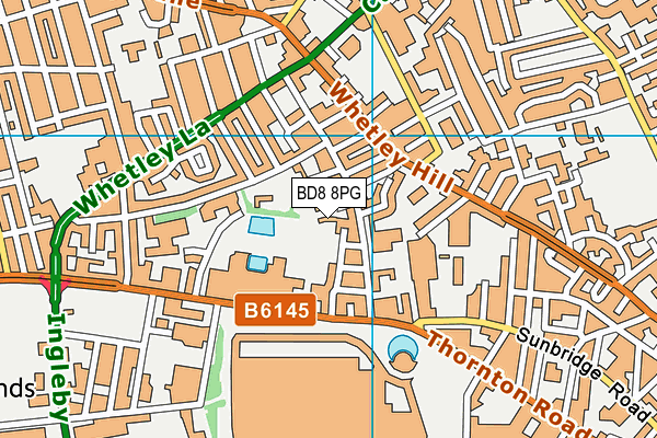 BD8 8PG map - OS VectorMap District (Ordnance Survey)