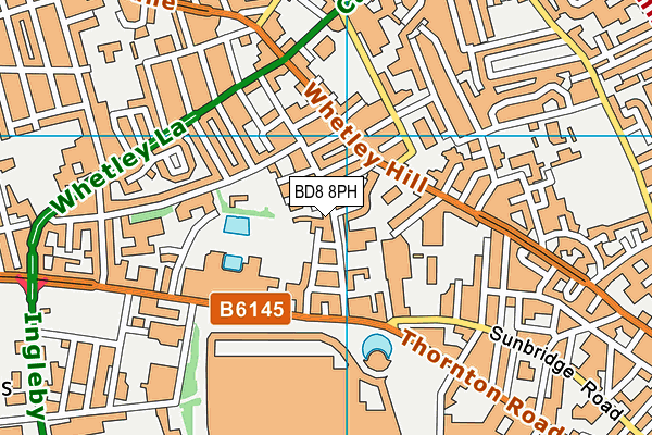 BD8 8PH map - OS VectorMap District (Ordnance Survey)