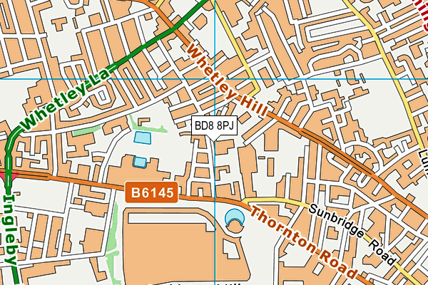 BD8 8PJ map - OS VectorMap District (Ordnance Survey)