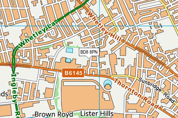 BD8 8PN map - OS VectorMap District (Ordnance Survey)