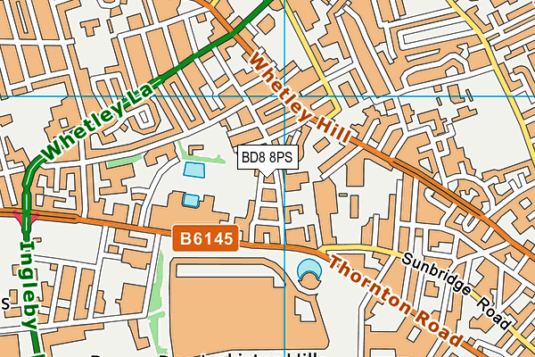 BD8 8PS map - OS VectorMap District (Ordnance Survey)