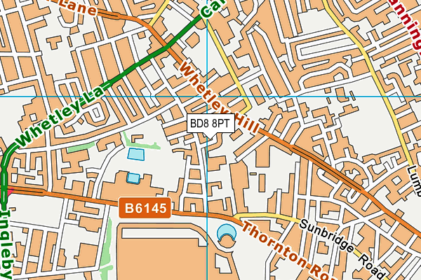 BD8 8PT map - OS VectorMap District (Ordnance Survey)