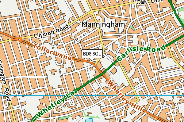 BD8 8QL map - OS VectorMap District (Ordnance Survey)