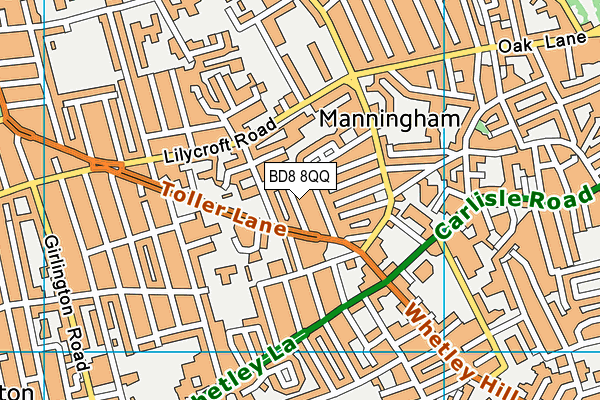 BD8 8QQ map - OS VectorMap District (Ordnance Survey)