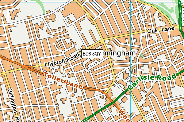 BD8 8QY map - OS VectorMap District (Ordnance Survey)