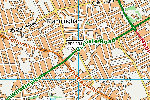 BD8 8RJ map - OS VectorMap District (Ordnance Survey)