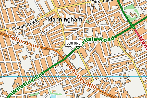 BD8 8RL map - OS VectorMap District (Ordnance Survey)