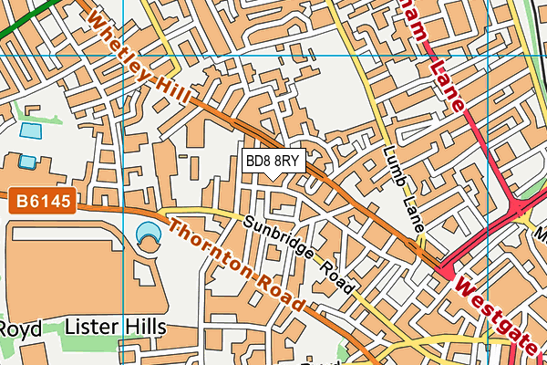 BD8 8RY map - OS VectorMap District (Ordnance Survey)
