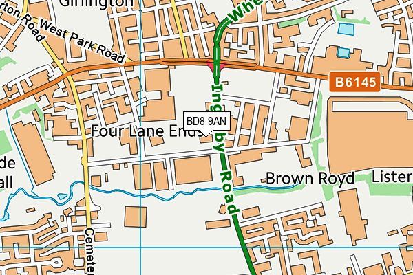 BD8 9AN map - OS VectorMap District (Ordnance Survey)