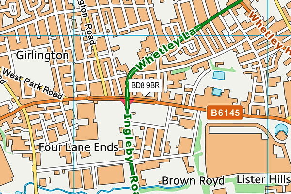 BD8 9BR map - OS VectorMap District (Ordnance Survey)