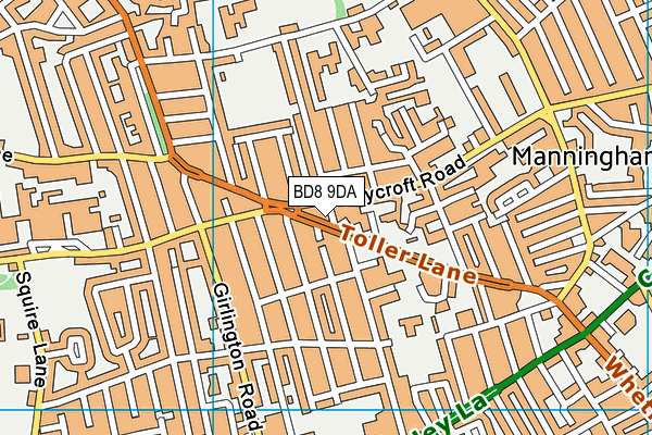 BD8 9DA map - OS VectorMap District (Ordnance Survey)
