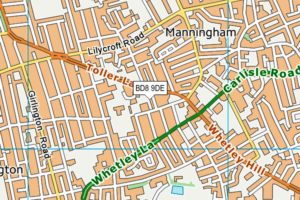 BD8 9DE map - OS VectorMap District (Ordnance Survey)