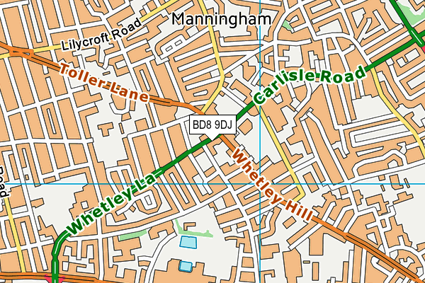 BD8 9DJ map - OS VectorMap District (Ordnance Survey)