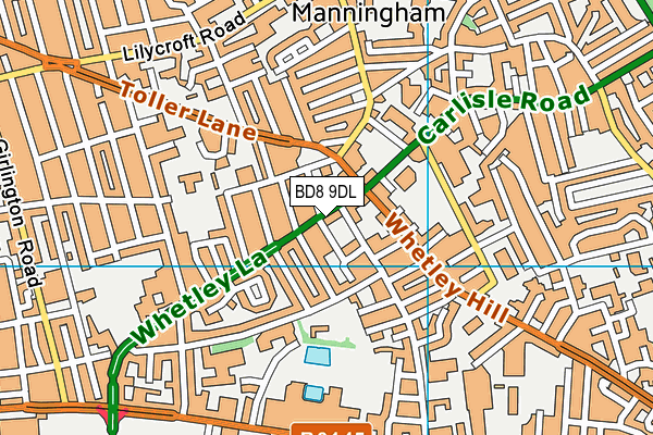 BD8 9DL map - OS VectorMap District (Ordnance Survey)