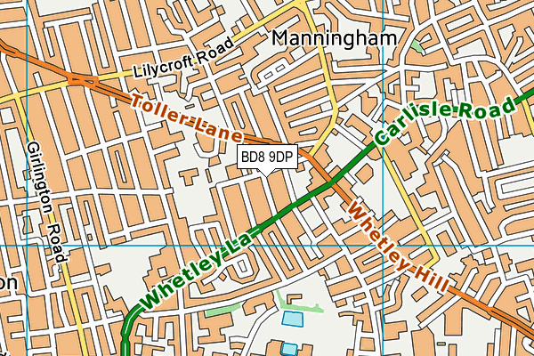 BD8 9DP map - OS VectorMap District (Ordnance Survey)