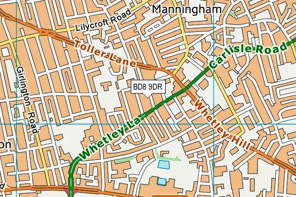 BD8 9DR map - OS VectorMap District (Ordnance Survey)