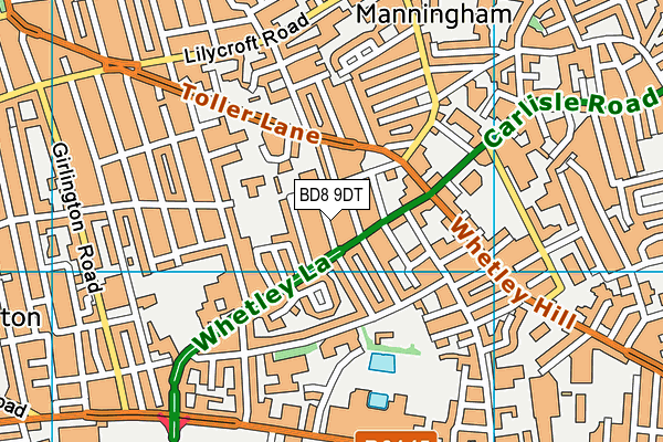 BD8 9DT map - OS VectorMap District (Ordnance Survey)