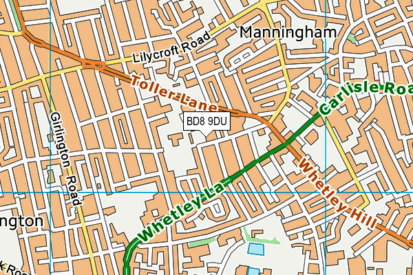 BD8 9DU map - OS VectorMap District (Ordnance Survey)