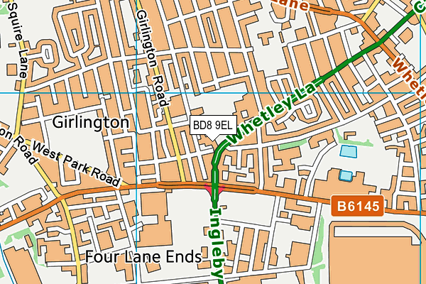 BD8 9EL map - OS VectorMap District (Ordnance Survey)