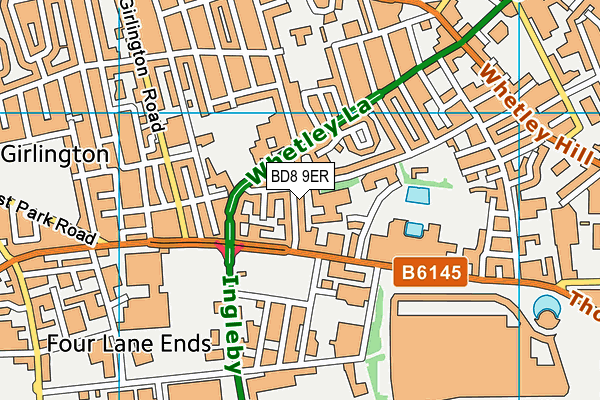 BD8 9ER map - OS VectorMap District (Ordnance Survey)